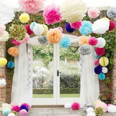 10Pcs Tissue Paper Pom Pom Garland Wedding Party Decor Hanging Birthday Balloon