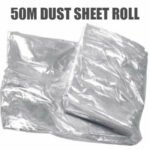 CLEAR HUGE Polythene Dust Roll Sheet 2m X 50m Cover Strong Decorating Plastic