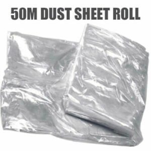 CLEAR HUGE Polythene Dust Roll Sheet 2m X 50m Cover Strong Decorating Plastic