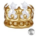 Inflatable Unisex Crown Fancy Dress Hen Party Decorations ? Gold/White