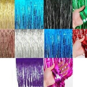 1mx2m Foil Fringe Tinsel Shimmer Curtain for Birthday Party Disco Decoration