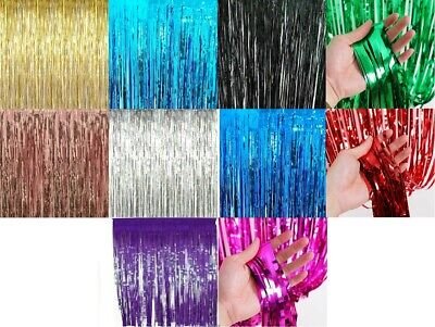 1mx2m Foil Fringe Tinsel Shimmer Curtain for Birthday Party Disco Decoration