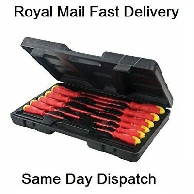 New 11 Pcs Electricians INSULATED SOFT GRIP SCREWDRIVER SET Electrical Tool UK