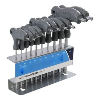 10pc Trx T-Handle Key Set, Double Ended, Size T9 - T50 Trx Hex Key Screwdriver