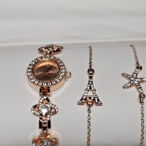 New Ladies Gift Birthday Bracelet wrist Watch Set For Women’s & Girls
