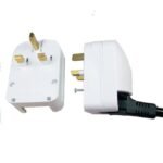 European EU Schuko to UK 3 Pin Converter Travel Adapter Plug 13Amp - White
