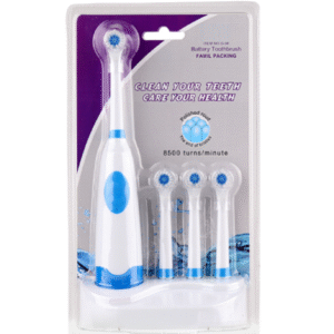Battery Powered Electric Toothbrush Family Pack With 4 Replacement Heads