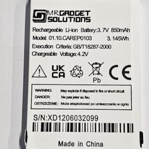 Mr.Gadget Solutions Battery Compatible With Doro 3.7V Replacment battery Compatible for Doro 01.10.CAREP0103, PhoneEasy 345, 334