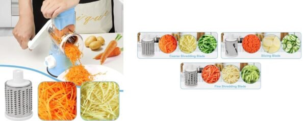 Rotary Drum Grater Slicer Ideal for Cheese, Cucumber, Carrot, Nuts, etc