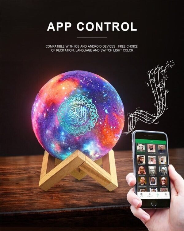 Quran Bluetooth Moon Lamp with Support Shelf APP Control Translation Speaker