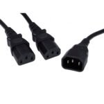 C14 to 2x C13 IEC 10AMP Mains Power Y Splitter 30cm Cable Kettle Lead PC Monitor