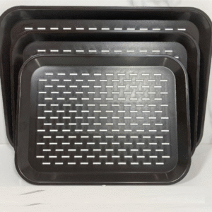 Anti Slip Food Tray Rectangular Top and Bottom Non Slip Tray Plastic-Set of 2
