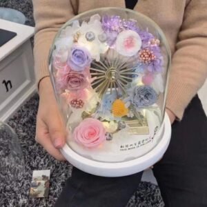 Handmade Real Glass Roses Ferris Wheel, Flower Gifts Handmade Preserved Piece