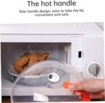 Picture 1 of 5 Hover to zoom Have one to sell? Sell it yourself Microwave Food Anti-Sputtering Cover with Handle Heat Resistant Lid Food Cover