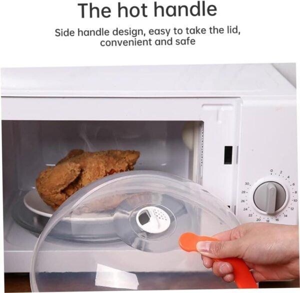 Picture 1 of 5 Hover to zoom Have one to sell? Sell it yourself Microwave Food Anti-Sputtering Cover with Handle Heat Resistant Lid Food Cover