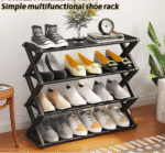 Portable Shoe Rack 4-Tier Shoe Organizer Foldable & Reliable Shoe Rack