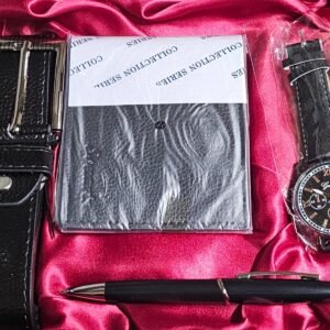 Men's Perfect & Stylish Gift Box Set with Watch, Wallet,Pen & Belt with Buckle