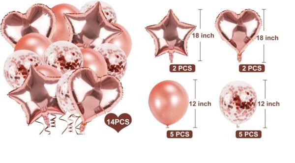 Party Decorations Self Inflating Foil Colourful Balloons In Heart & Star Shape