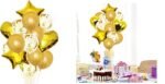 Party Decorations Self Inflating Foil Colourful Balloons In Heart & Star Shape