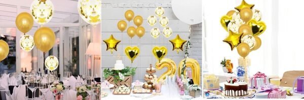 Party Decorations Self Inflating Foil Colourful Balloons In Heart & Star Shape