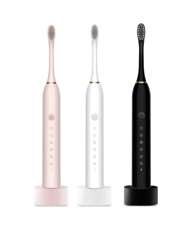 Electric Toothbrush Powerful Cleaning Rechargeable 6 Modes Brush - 4 Heads USB