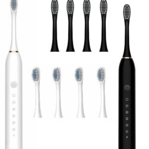 Electric Toothbrush Powerful Cleaning Rechargeable 6 Modes Brush - 4 Heads USB