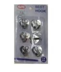 Self Adhesive Hook Strong Sticky Hooks Heavy Duty Wall Seamless Hook – 6 Pack
