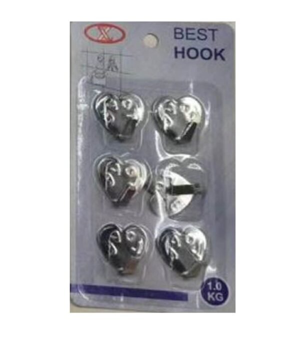 Self Adhesive Hook Strong Sticky Hooks Heavy Duty Wall Seamless Hook – 6 Pack