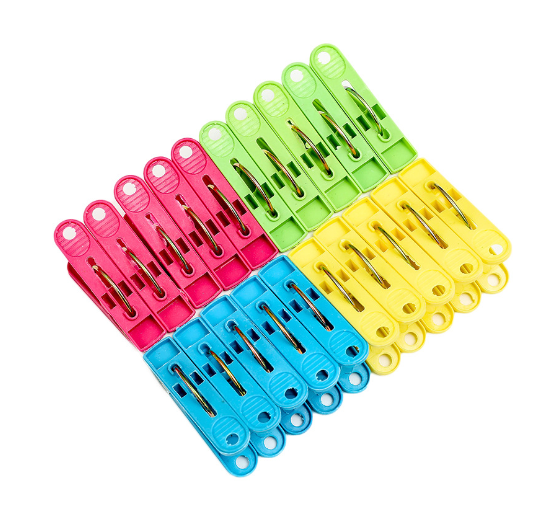 Clothes Colorful Pegs Spring Clips Washing Dry Line Airer Home PACK X 20