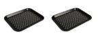 Anti Slip Food Tray Rectangular Top and Bottom Non Slip Tray Plastic-Set of 2