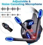 Pro Gaming Headset With Microphone For PS5 PS4 Xbox One X S, Over Ear Wired Headphones For PC
