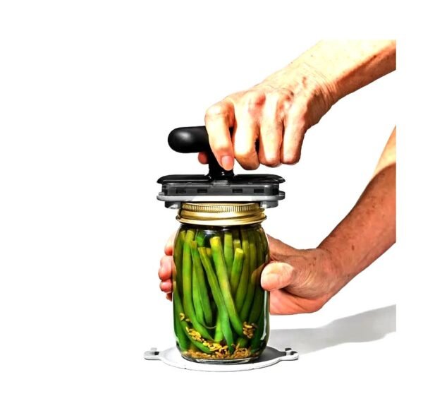 Mr. Gadget's Solutions Twisting Jar Opener with Non-Slip Base Pad – Effortless Lid Removal for Jars & Bottles, Strong Grip, Easy-Turn Handle – Ideal for Weak Hands & Arthritis – Black