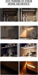 Mr.Gadget's Solutions LED Motion Sensor Closet Light with USB Rechargeable Battery, 3 Color Temperature Options, Dimmable Under Cabinet Lighting, Light for Kitchen, Wardrobe, Stairs (30cm)